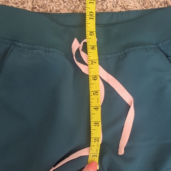 Figs Yola with Yoga waistband teal tall skinny fit straight leg scrub pants - Picture 14 of 14